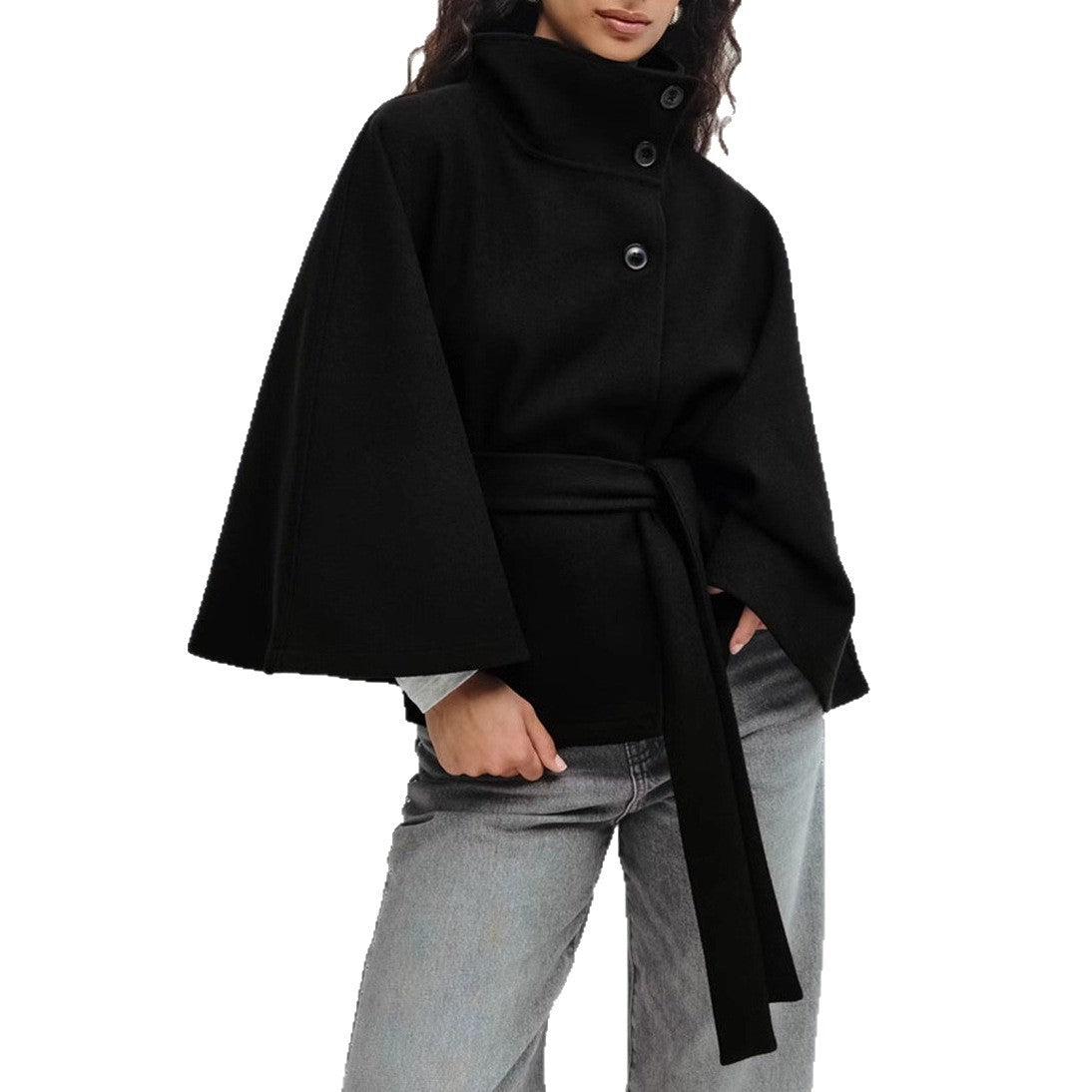 Damen - Fließende Jacke - Gürtel - Eleganter Stil für jeden Anlass