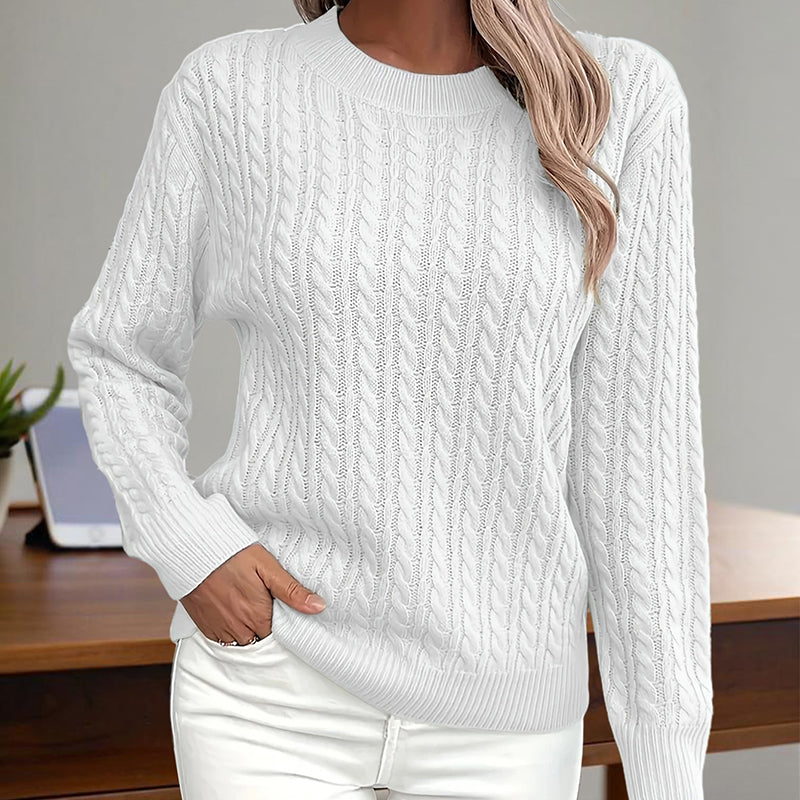 Damen - Strukturierter Strickpullover - Stilvoller Look - Bequemes Material für jeden Anlass