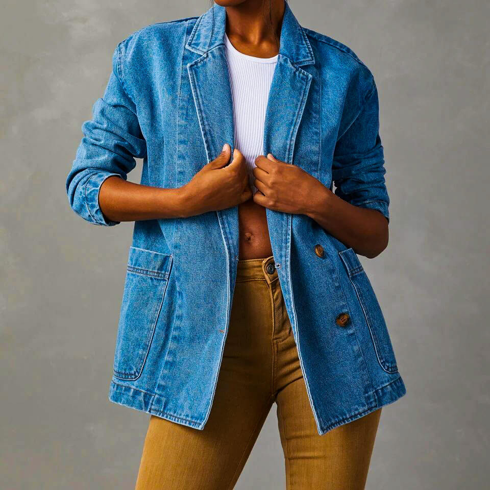Damen - Denim Blazer - Baumwolldenim - Vielseitige und stilvolle Oberbekleidung für jeden Anlass