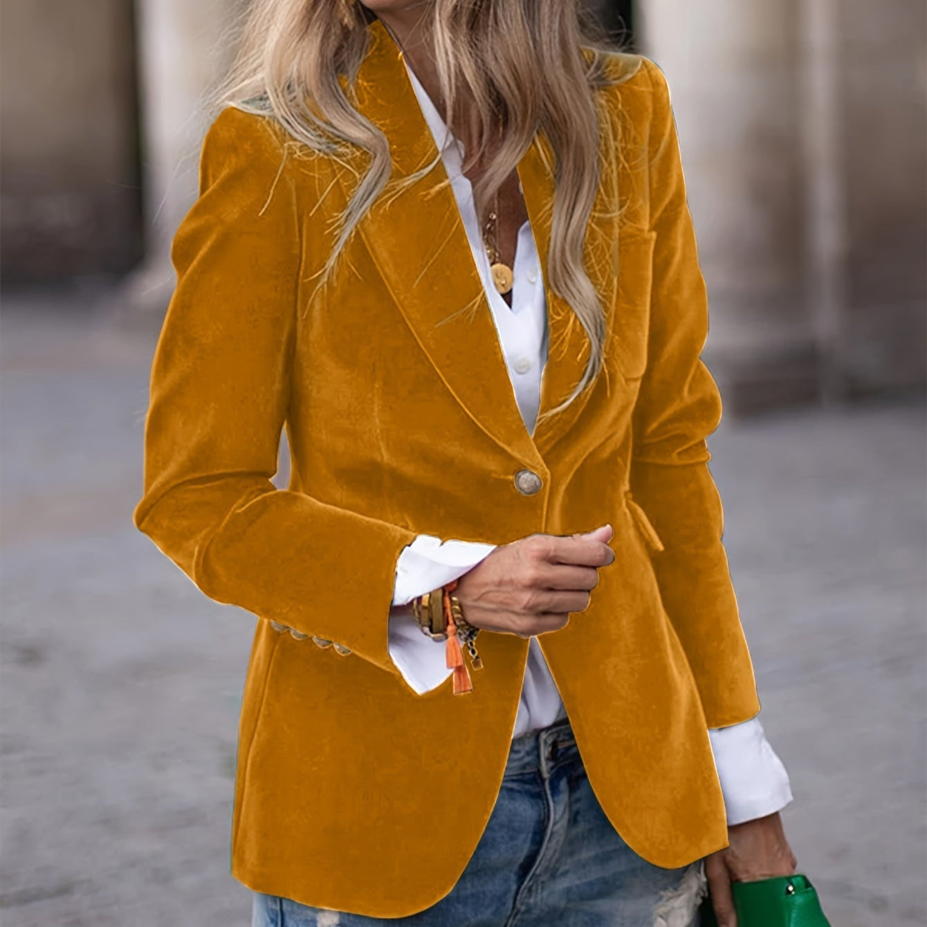Damen - Blazer - Strukturierte Passform - Ein Knopfverschluss - Eleganter Look für jeden Anlass