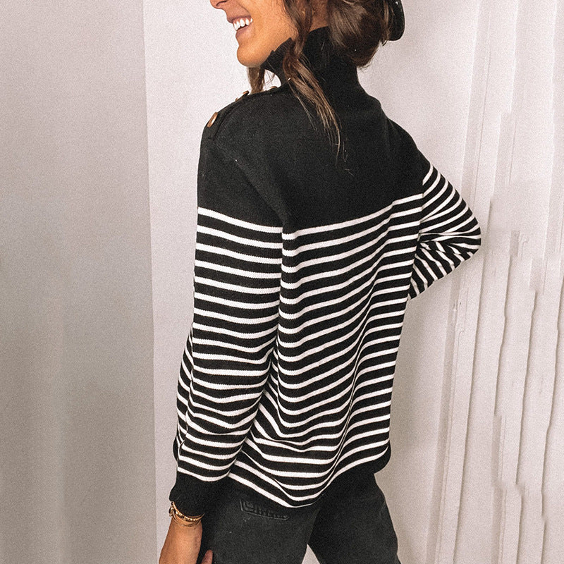 Damen - Übergrößen Strickpullover - Stehkragen - Weichem Material - Bequemer Look für jeden Anlass