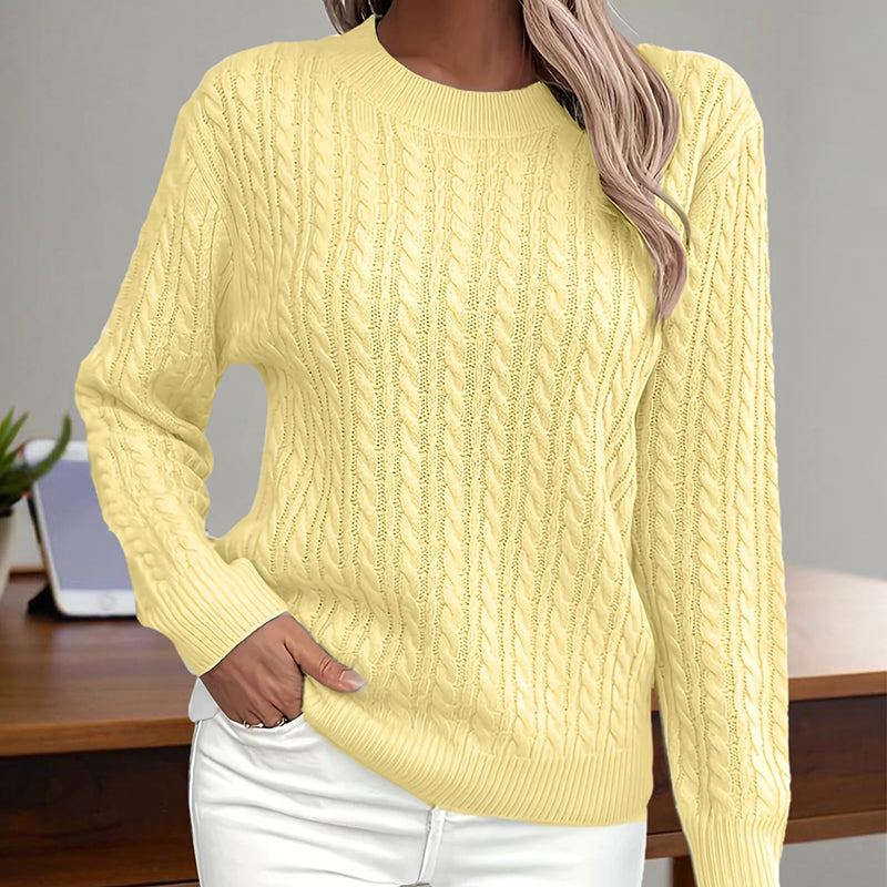 Damen - Strukturierter Strickpullover - Stilvoller Look - Bequemes Material für jeden Anlass