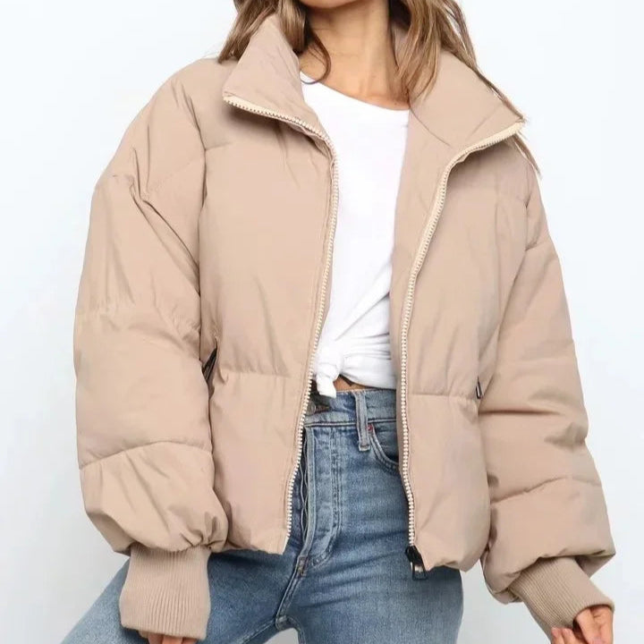 Damen - Pufferjacke - Weiches Material - Steppdesign - Stilvolle und Bequeme Winterjacke