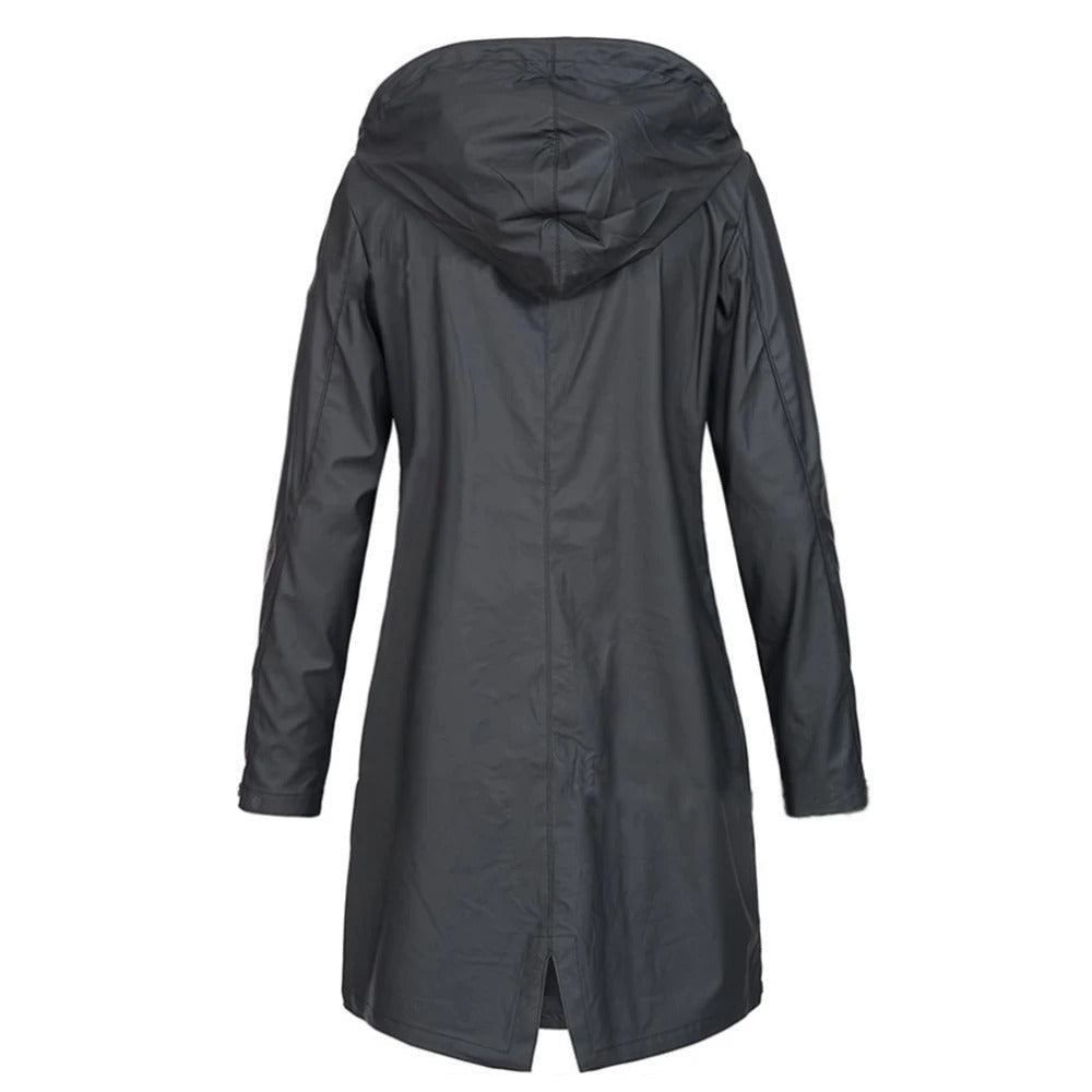 Damen - Lange Herbstjacke - Hoher Kragen - Warm und Stilvoll für die Übergangszeit