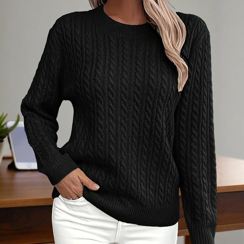 Damen - Strukturierter Strickpullover - Stilvoller Look - Bequemes Material für jeden Anlass