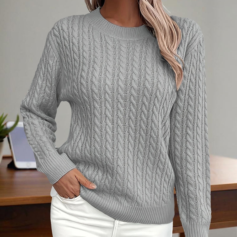 Damen - Strukturierter Strickpullover - Stilvoller Look - Bequemes Material für jeden Anlass
