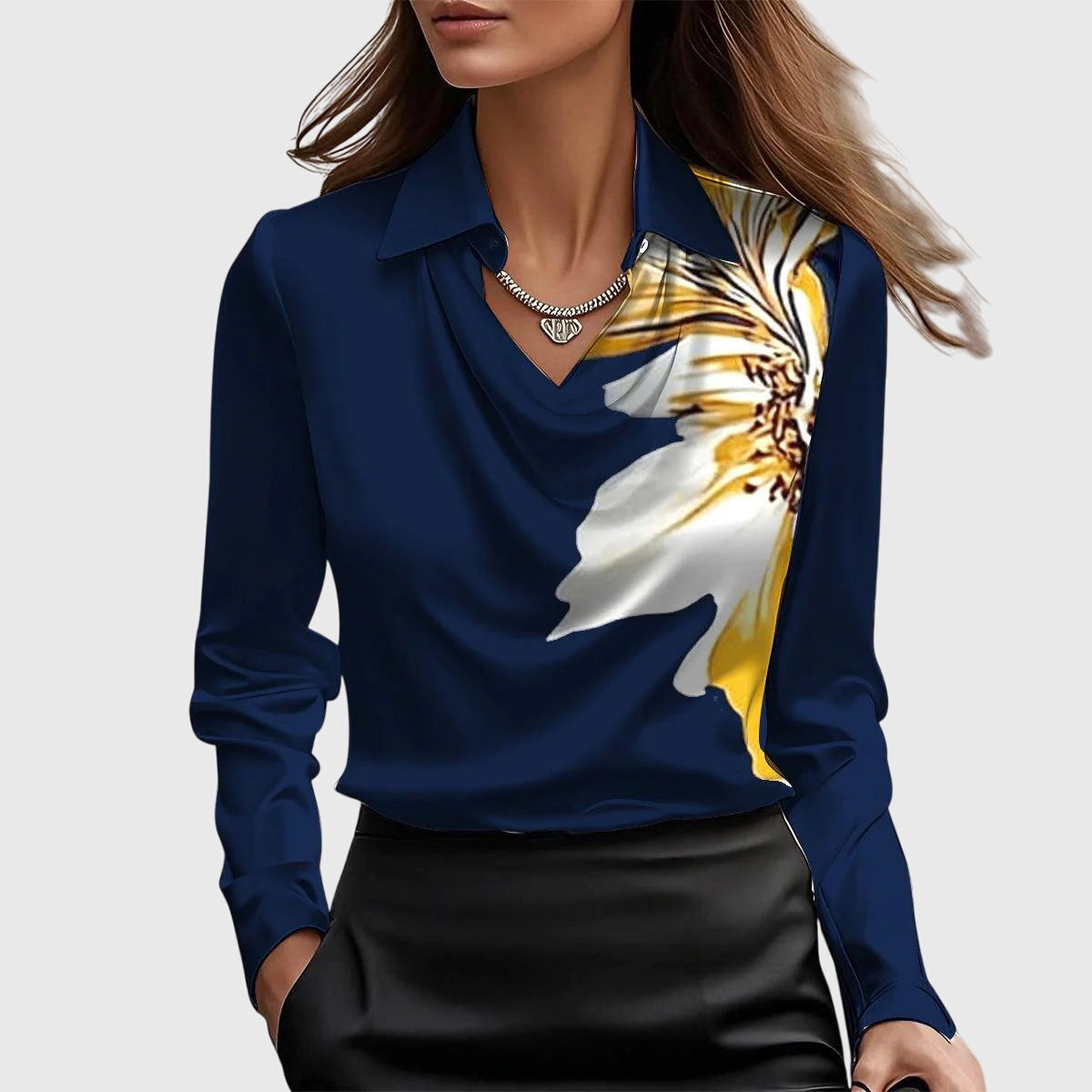 Damen - Elegante Bluse - Leichtes Stoff - Fließendes Design - Stylisches Top für jeden Tag