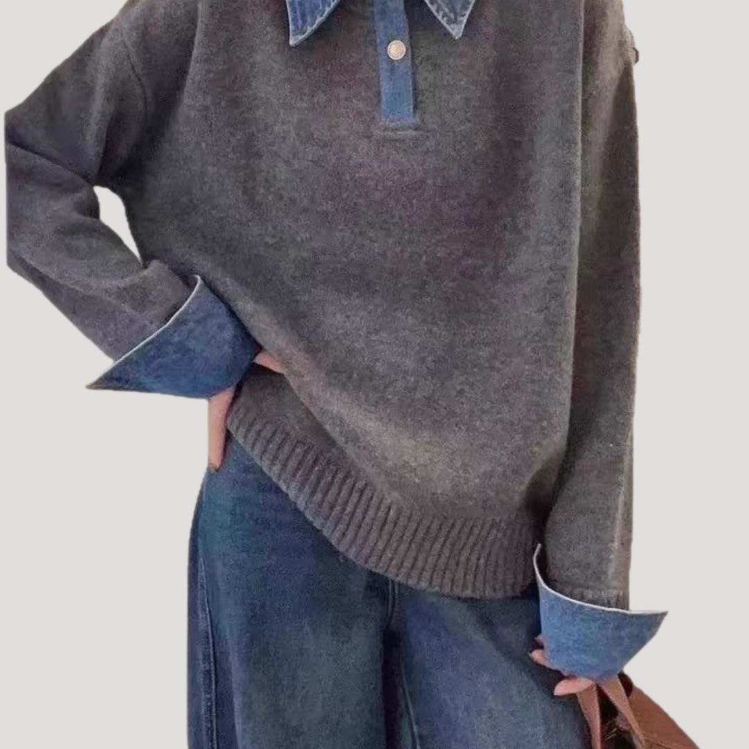 Damen - Winterpullover - Wolle mit Lagenkragen - Bequemer und stilvoller Look für die kalte Jahreszeit