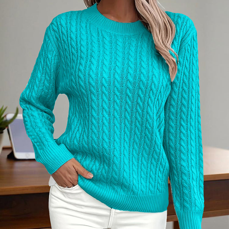 Damen - Strukturierter Strickpullover - Stilvoller Look - Bequemes Material für jeden Anlass