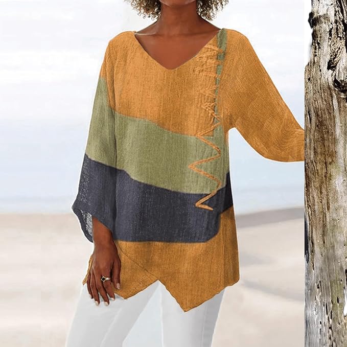 Damen - Bequeme Bluse mit langen Ärmeln - Weicher Stoff - Jeden Tag Trendige Freizeitmode