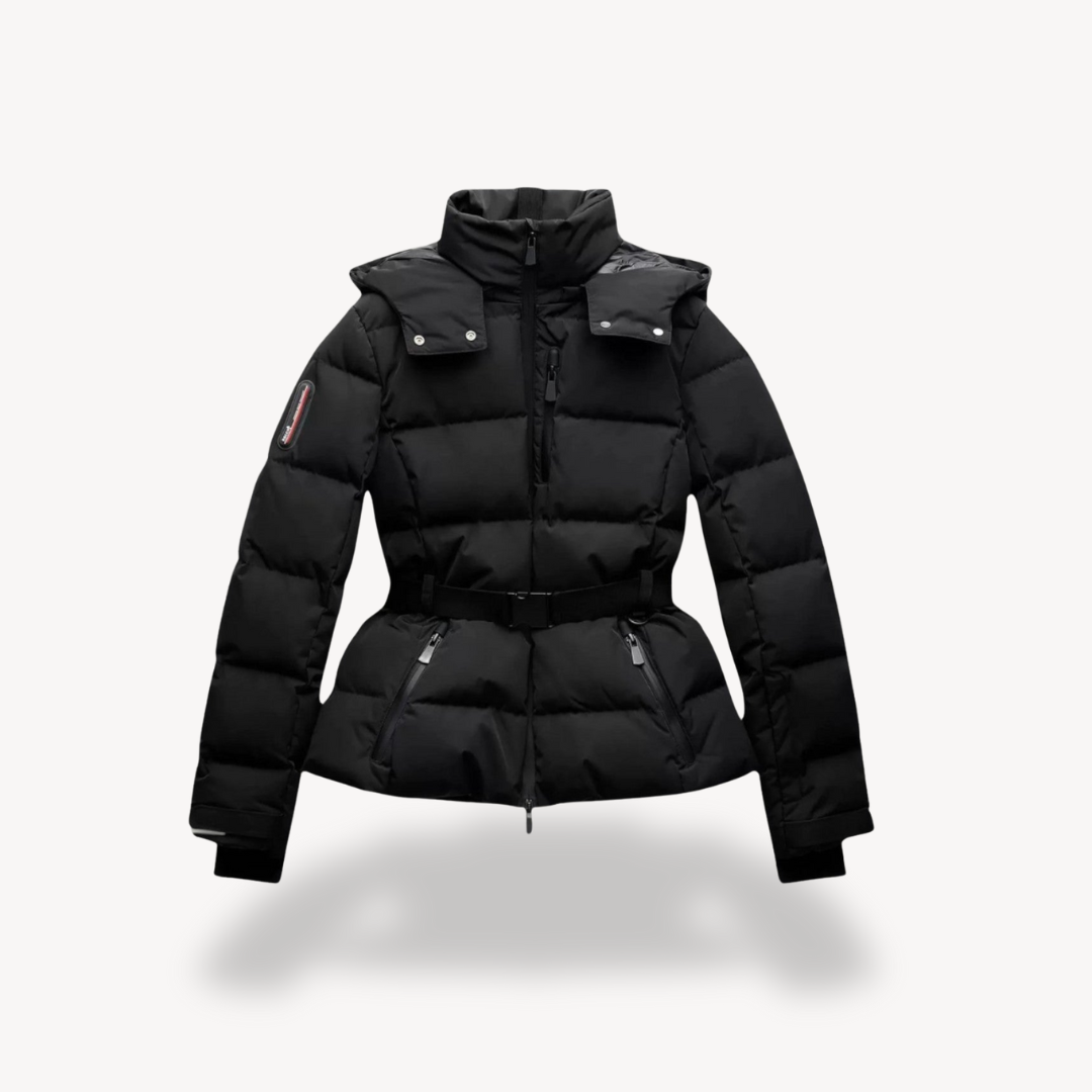 Damen - Kapuzen Pufferjacke mit Gürtel - Gemütlicher Stil für kalte Tage - Warm und Trendy