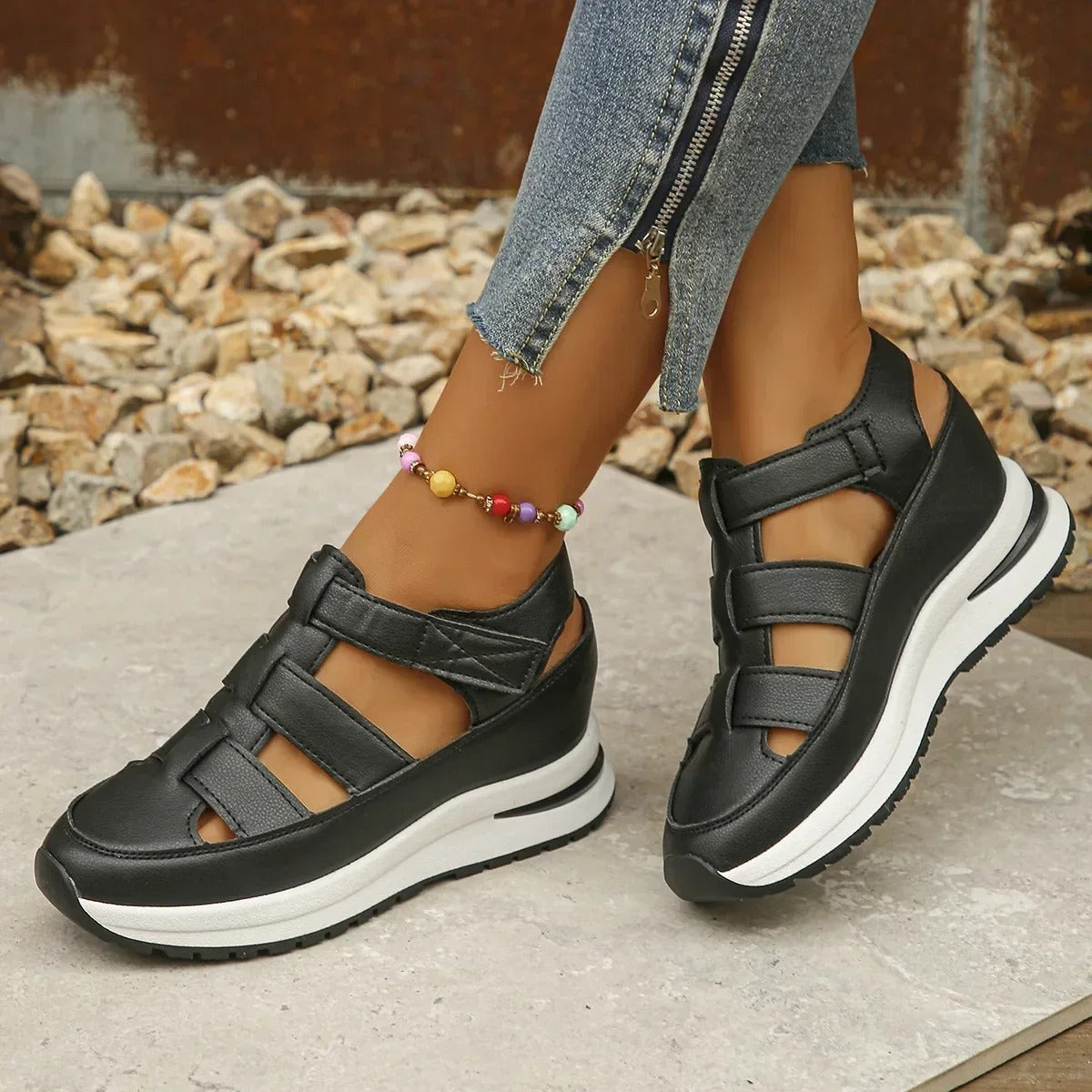 Damen - Komfort Sandalen - Synthetische materialien - Stylisch und langlebig - Ideal für den täglichen Gebrauch