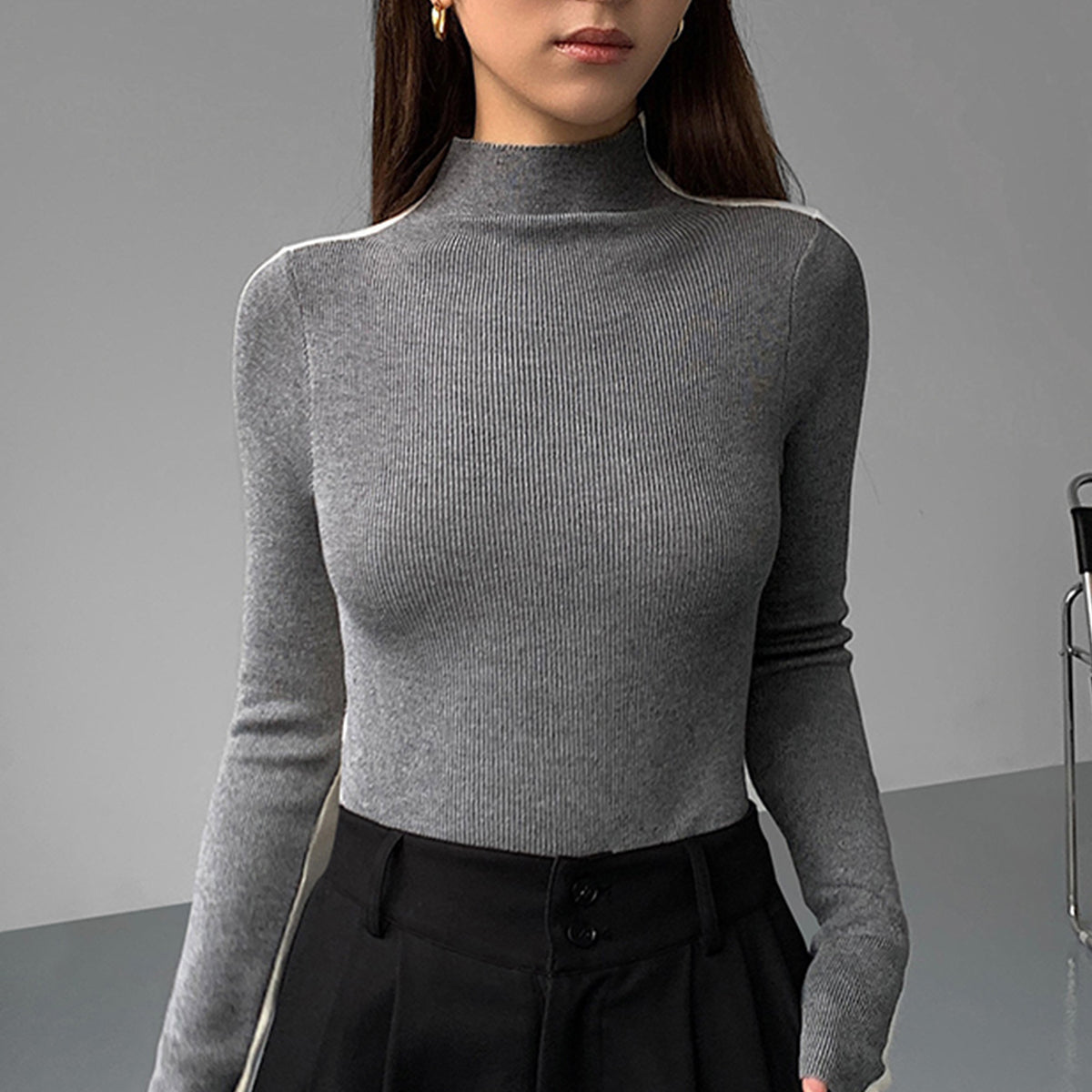 Damen - Wendbares Strickoberteil - Weicher Stoff - Vielseitiges Modehighlight