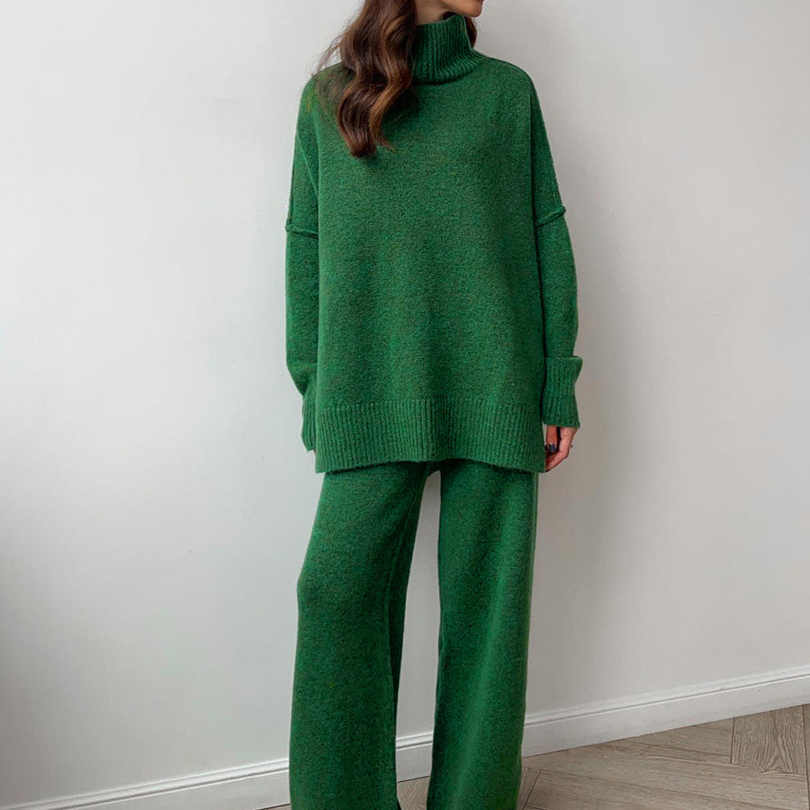 Damen - Rollkragenpullover Set - Kuscheliger Stoff - Bequeme Mode für kalte Tage