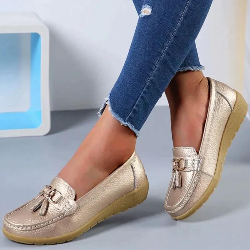 Damen - Loafers - Leder - Bequeme Passform, klassischer Stil - Freizeitschuhe