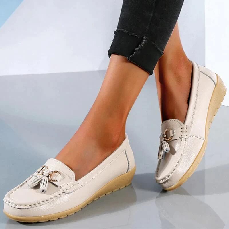 Damen - Loafers - Leder - Bequeme Passform, klassischer Stil - Freizeitschuhe