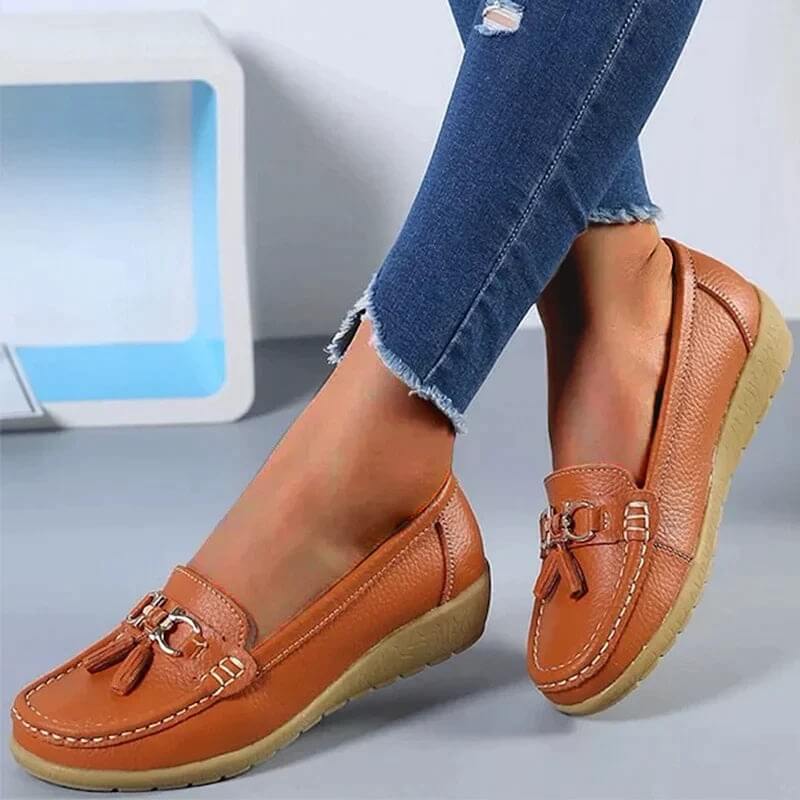 Damen - Loafers - Leder - Bequeme Passform, klassischer Stil - Freizeitschuhe