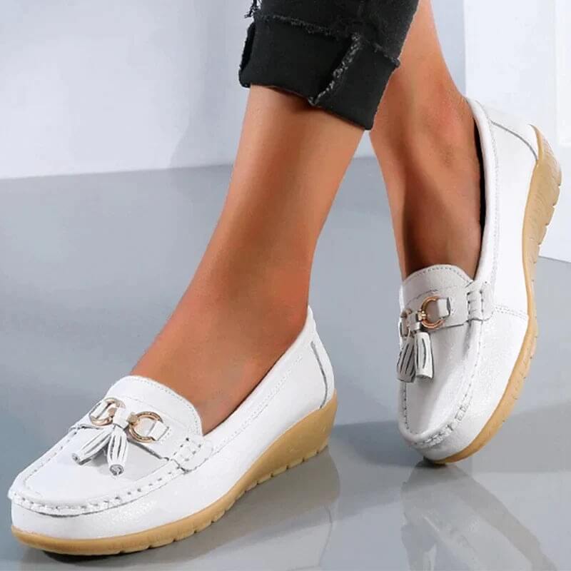 Damen - Loafers - Leder - Bequeme Passform, klassischer Stil - Freizeitschuhe