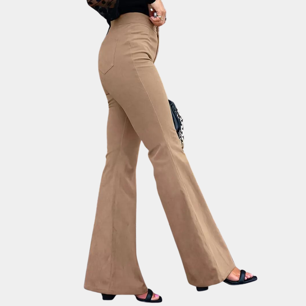 Damen - Hochtaillierte Schlaghosen - Cord Stil - Bequeme und Stilvolle Mode für Jeden Anlass