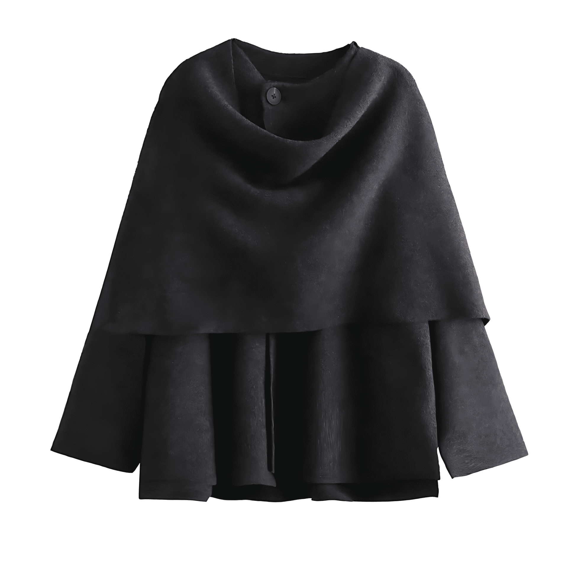 Damen - Asymmetrische Wollumhang Jacke - Stilvolles Design für jeden Anlass - Modische Oberbekleidung