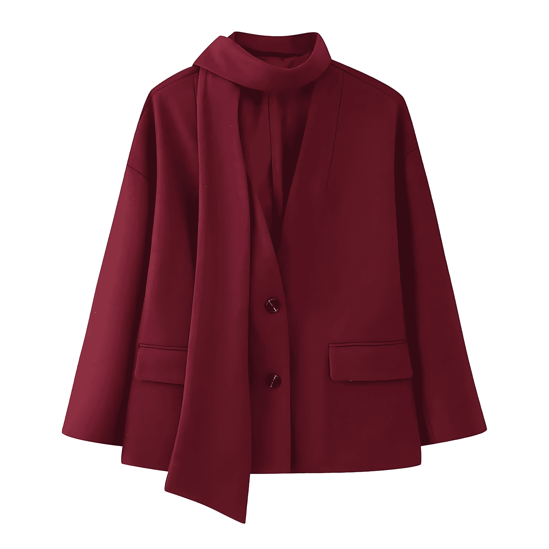 Damen - Blazerjacke - Abnehmbarem Schal - Stilvoller Look für jede Gelegenheit
