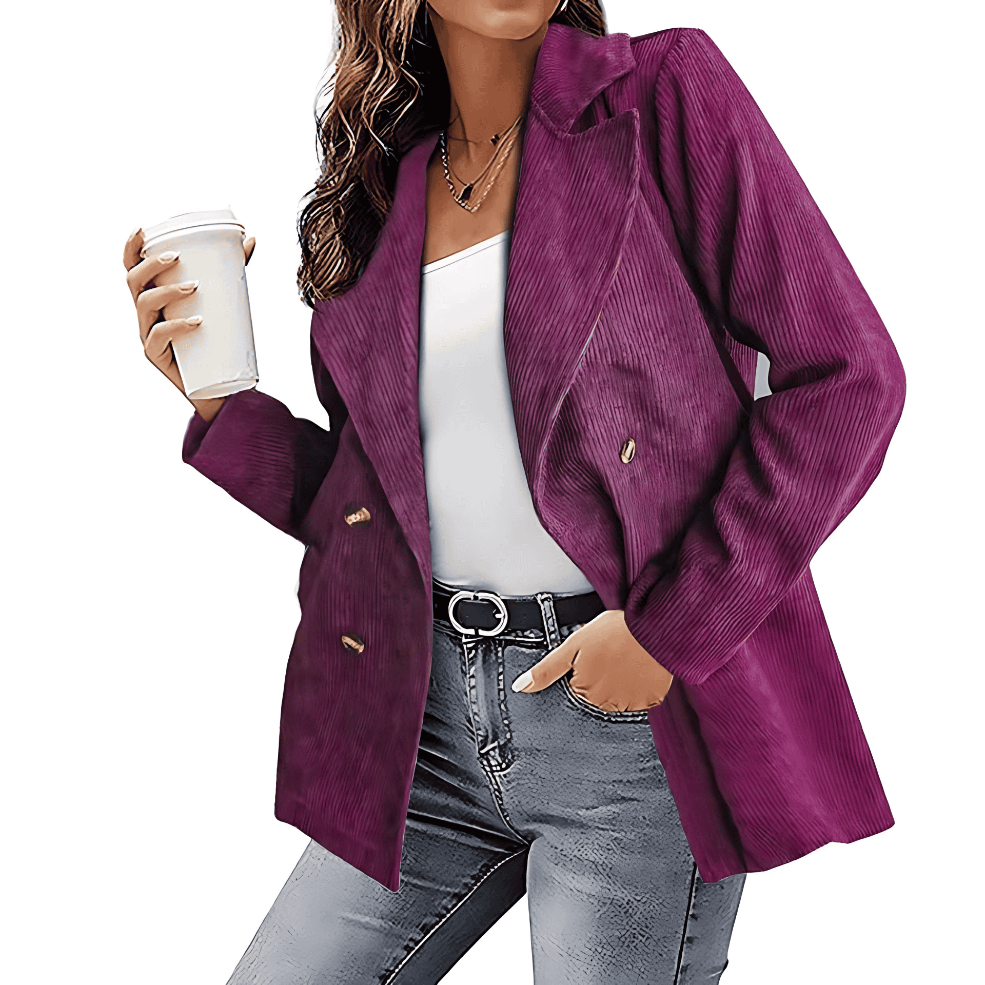 Damen - Cord Blazer - Lässiger Stil - Bequemer und eleganter Look für jede Gelegenheit