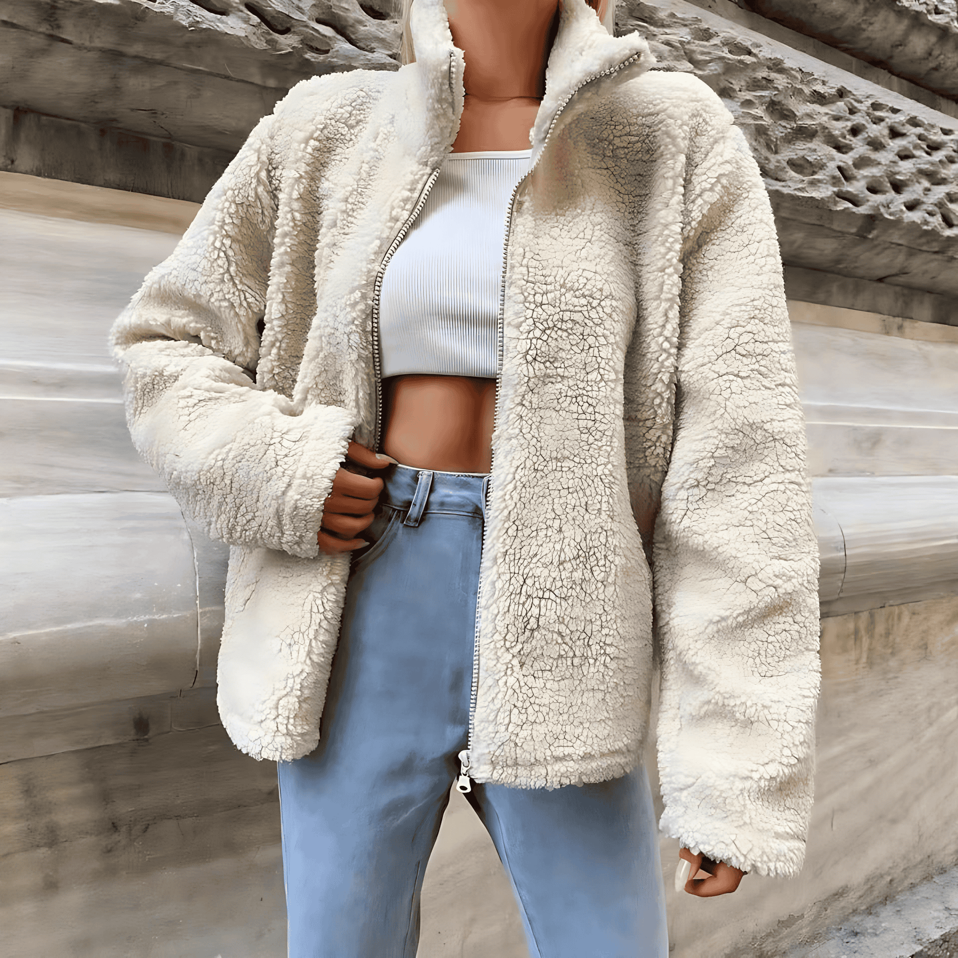 Damen - Fleece Zip Up Jacke - Komfortabler Schnitt - Weiche und Bequeme jacke für den Alltag