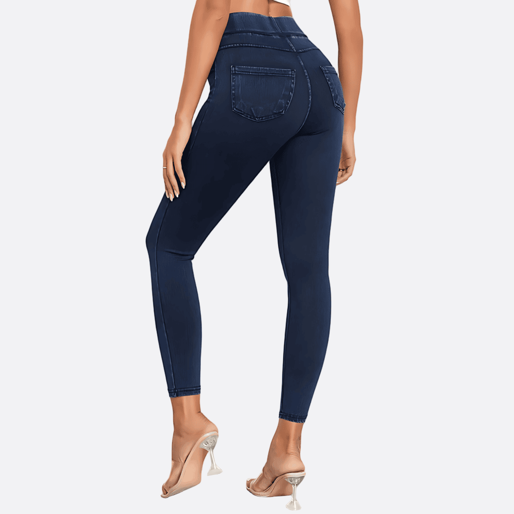 Damen - Hochtaillierte Skinny Jeggings - Bequemer Denim-Stil - Modische Passform für jeden Anlass
