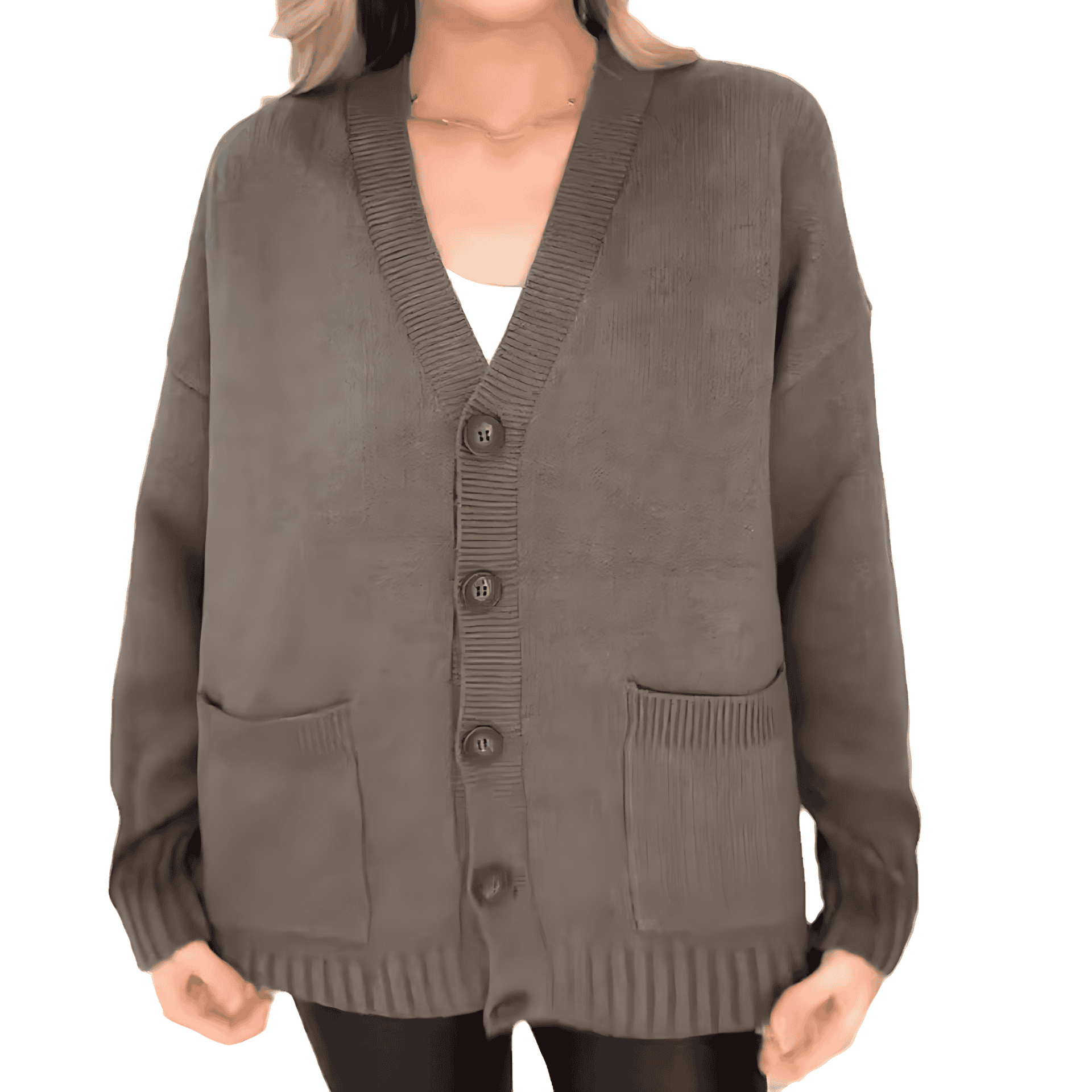 Damen - Kuschelige Strickjacke - Modernes Design mit Knöpfen - Stylische und Bequeme Strickmode