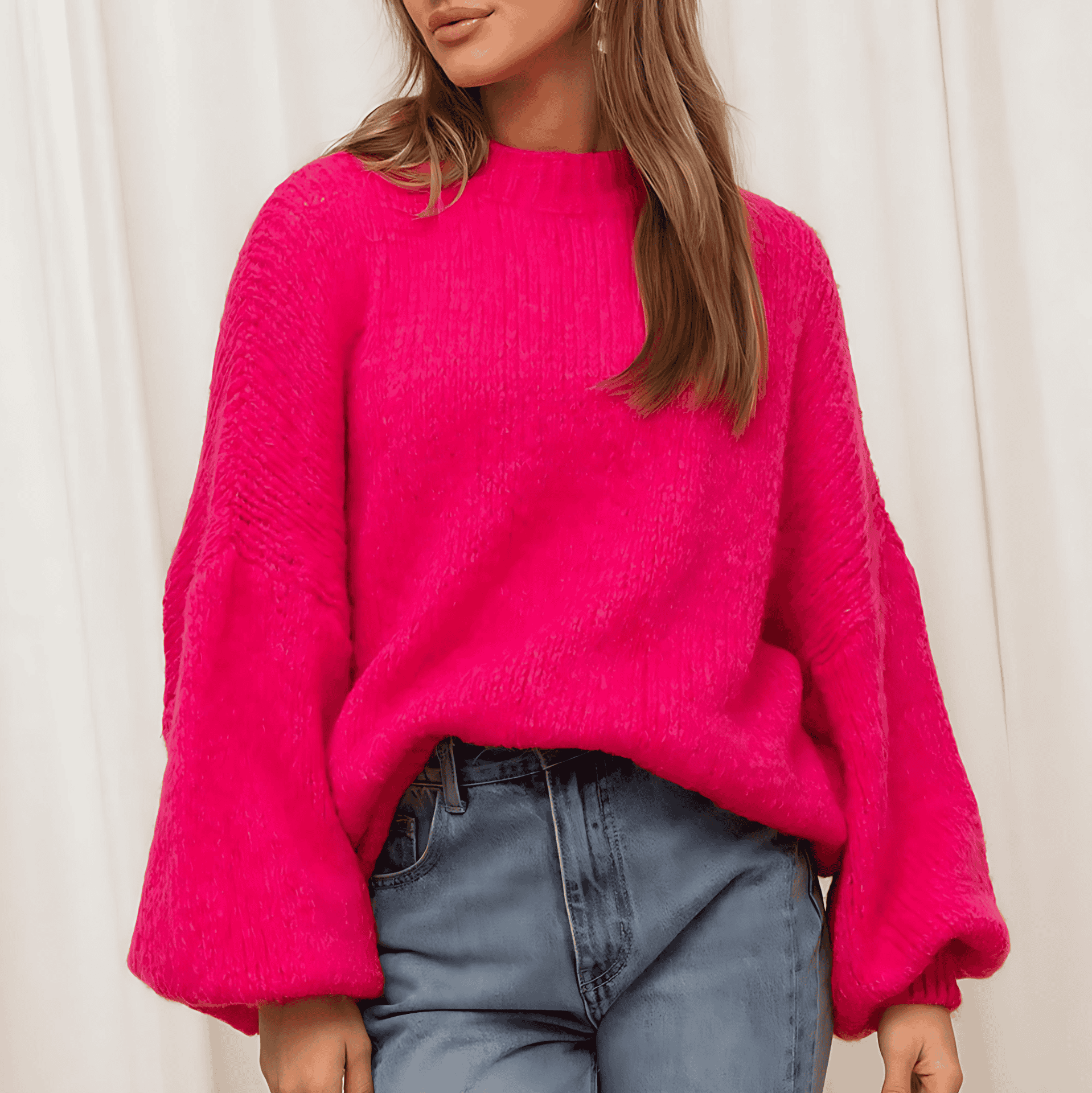 Damen - Kuscheliger Pullover - Weichem Strick - Übergröße - Bequem & Stilvoll