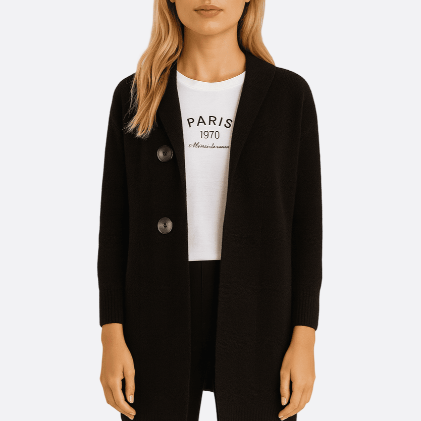 Damen - Lange Strickjacke - Wolle - Entspannte Passform für ultimativen Komfort und Stil