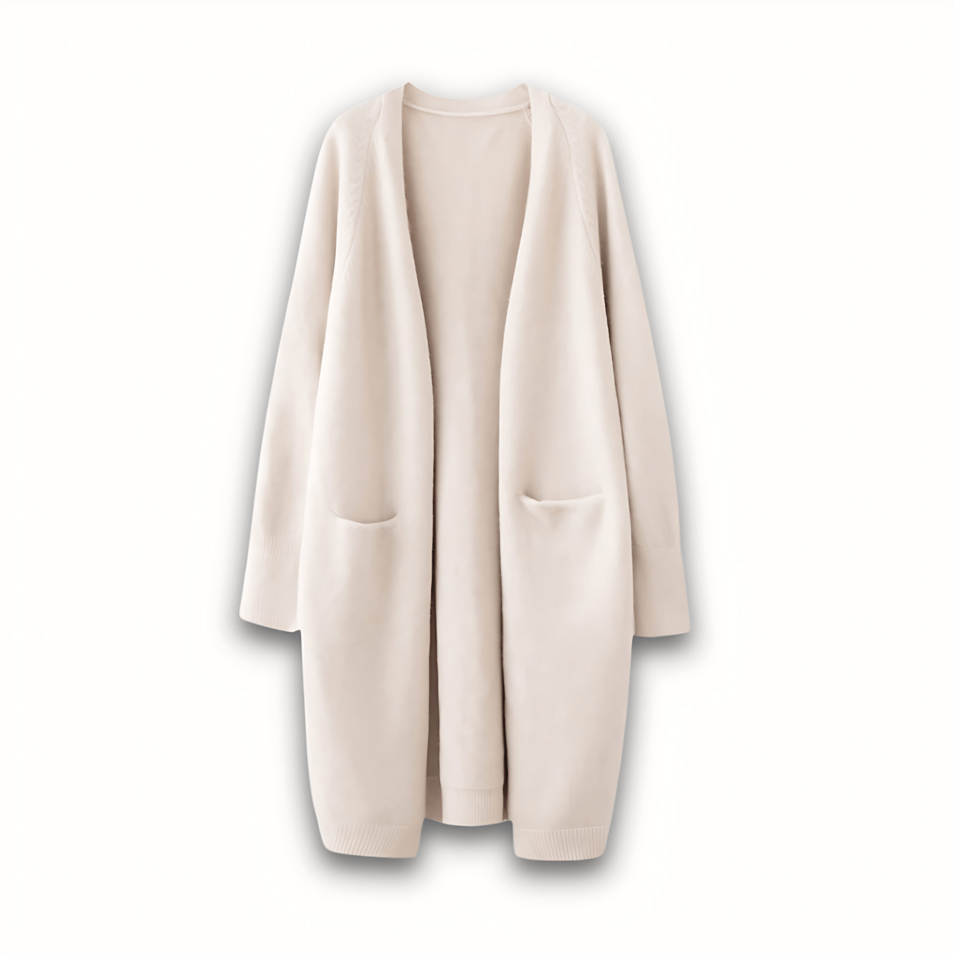 Damen - Langer Cardigan Mantel - Kuscheliger Strick-Stil - Modische Jacke für den Herbst