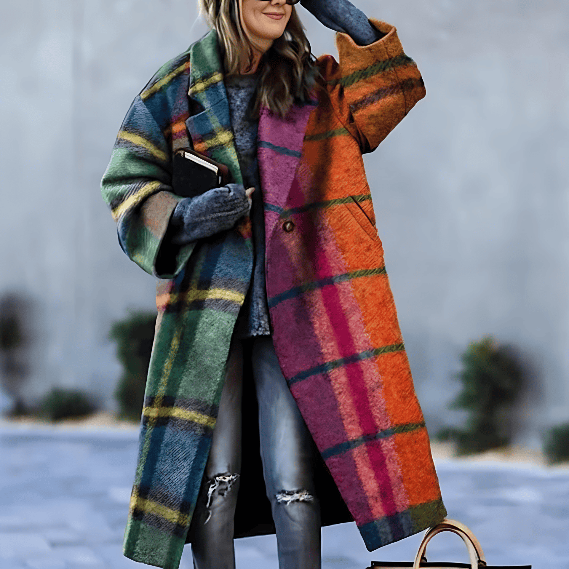 Damen - Langer Mantel - Wollmischung - Stilvoller Wintermantel für Komfort und Eleganz