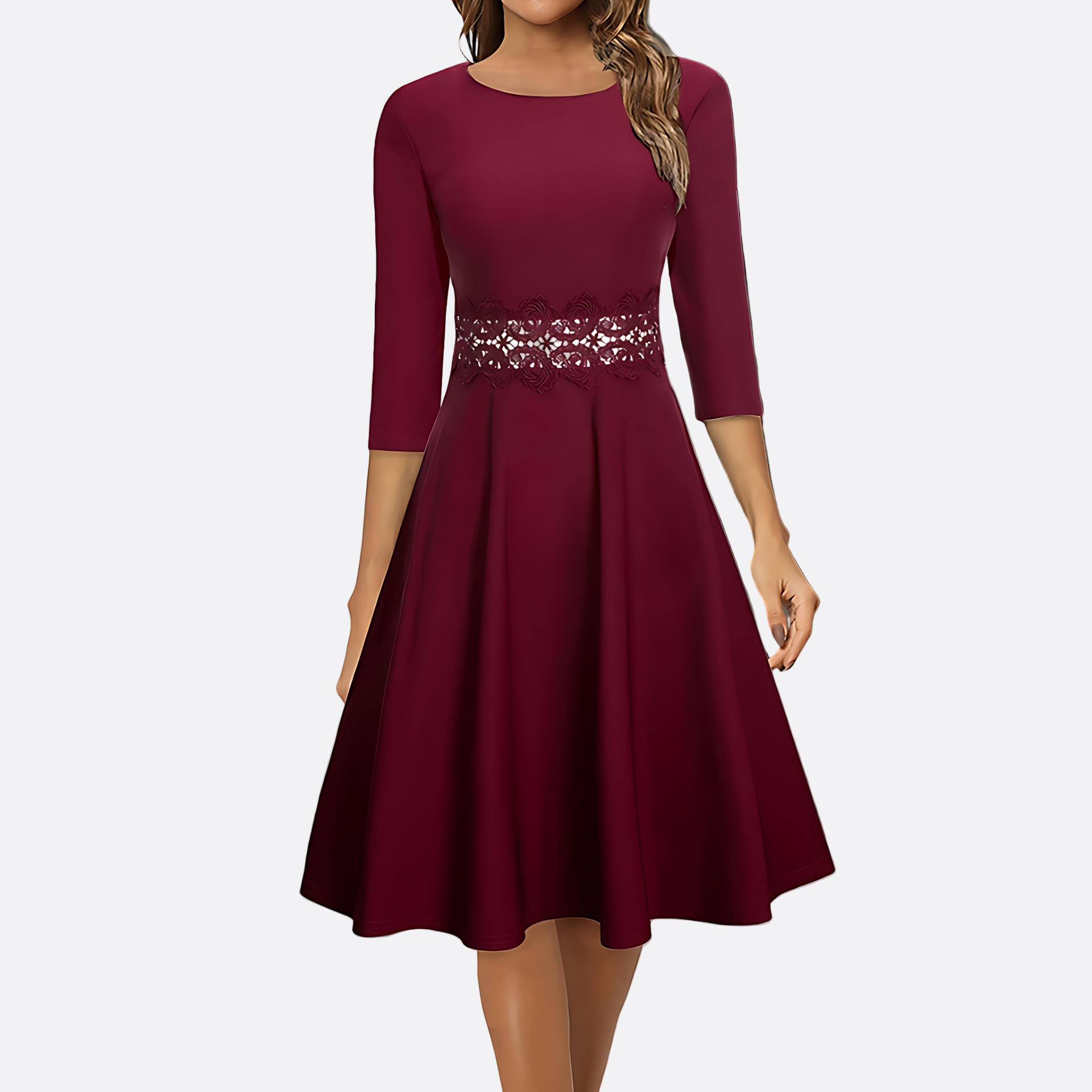 Damen - Midi Abendkleid - Stilvolles Design - Hochwertigem Material - Perfekt für besondere Anlässe