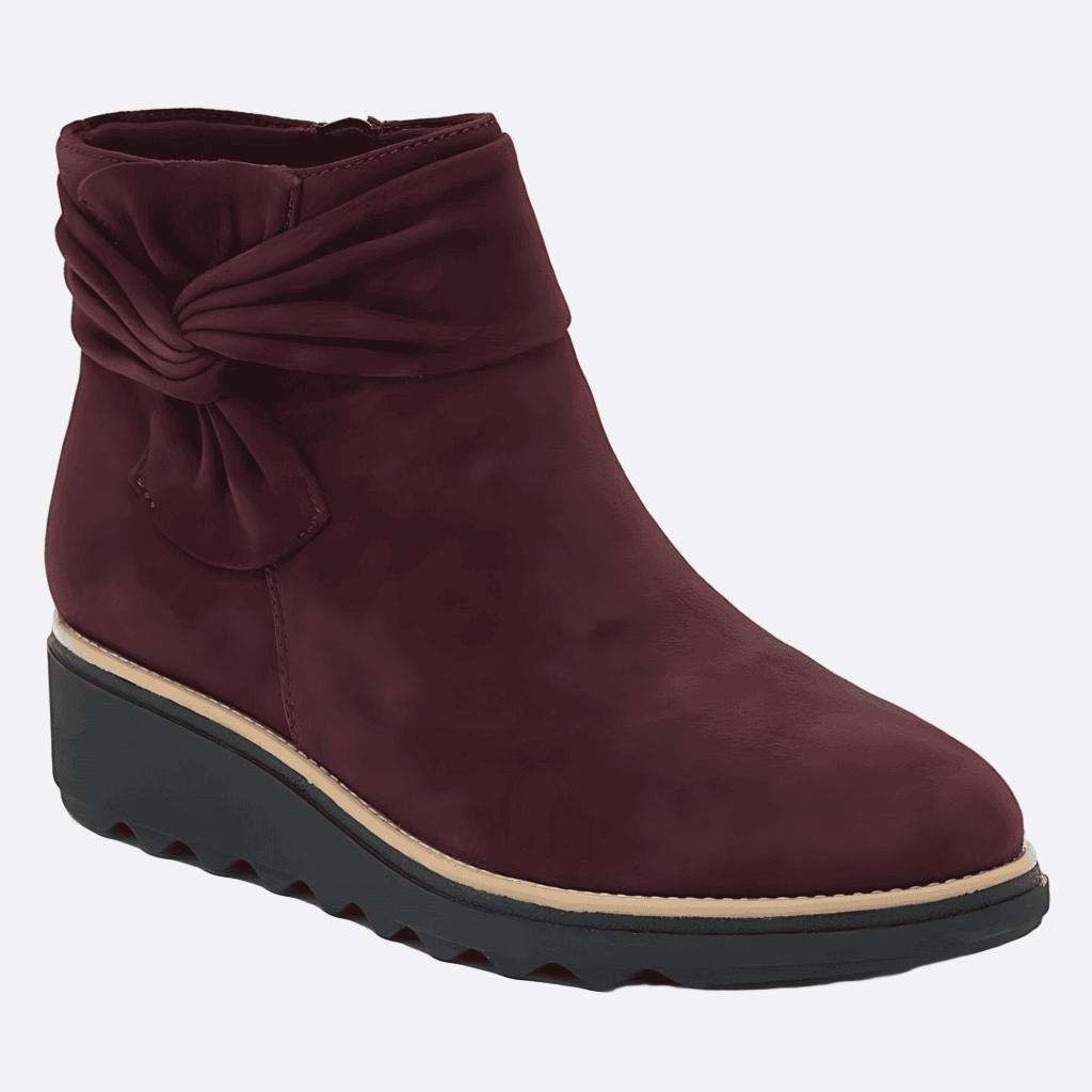 Damen - Plissierte Keilstiefeletten - Rutschfeste Sohle für optimalen Halt - Stylische Schuhe für jeden Anlass