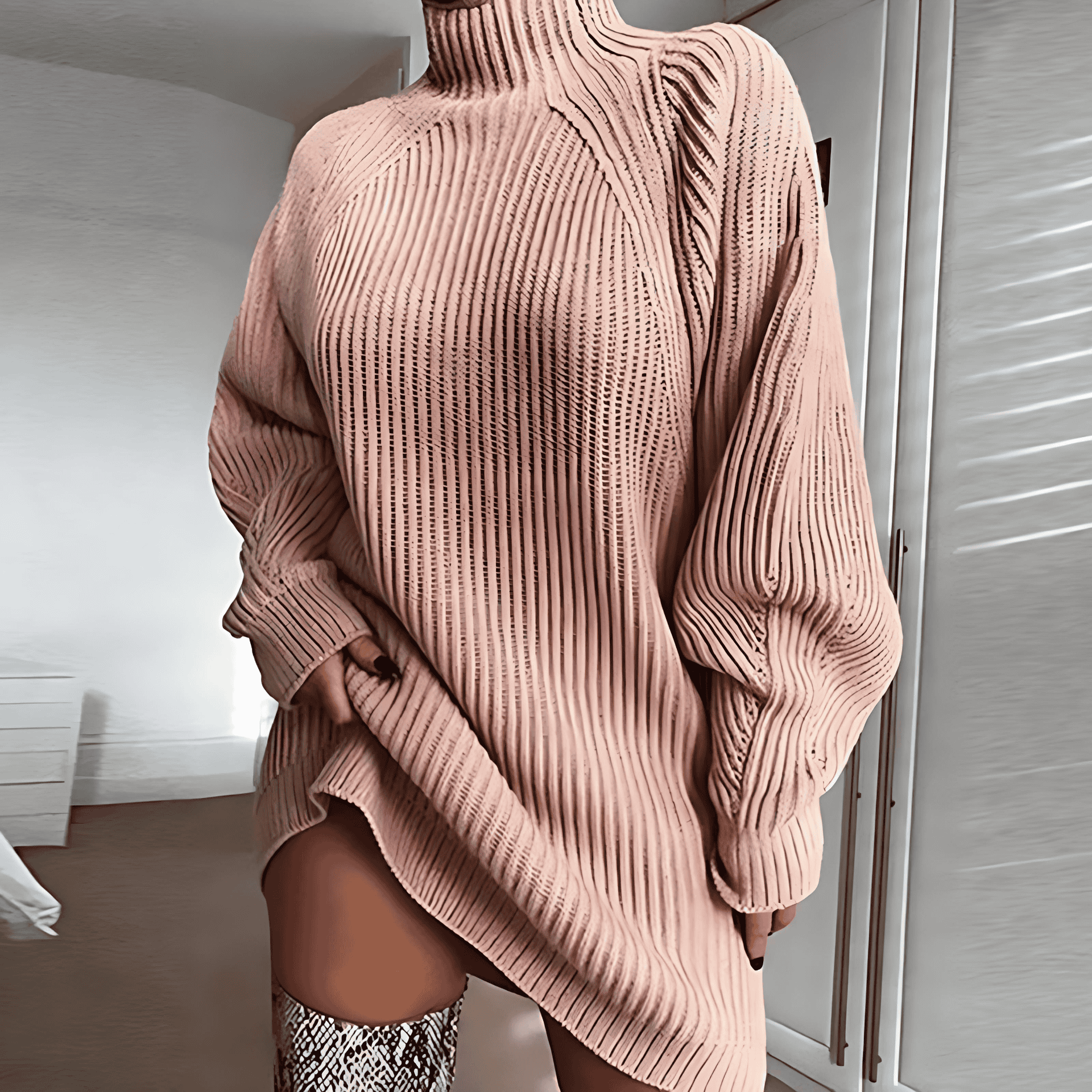 Damen - Pullover - Hohem Kragen - Raglanärmeln - Bequeme Mode für jeden Anlass