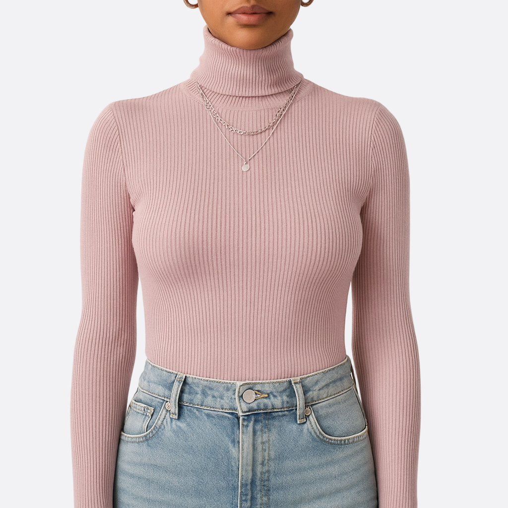 Damen - Rollkragenpullover - Gerippter - Bequemer Strickpullover für jede Gelegenheit