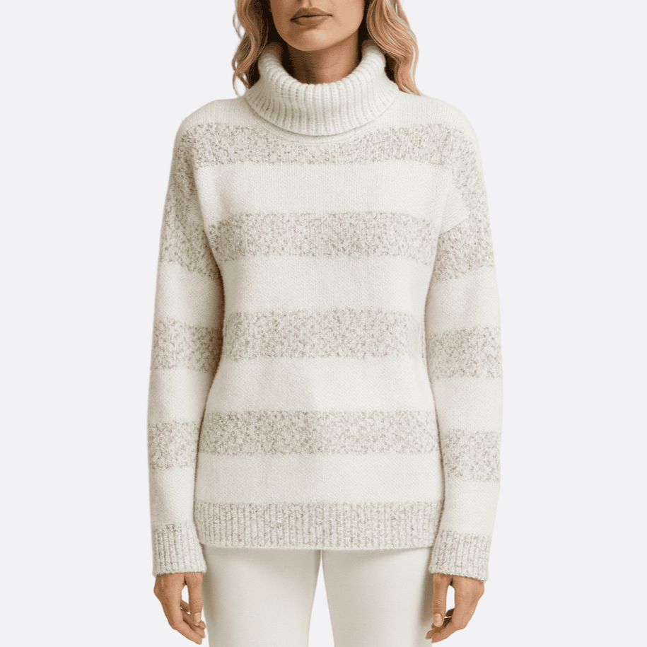 Damen - Rollkragenpullover Sweatshirt - Plüsch Strickmaterial - Bequemer und stilvoller Pullover für die kalte Jahreszeit