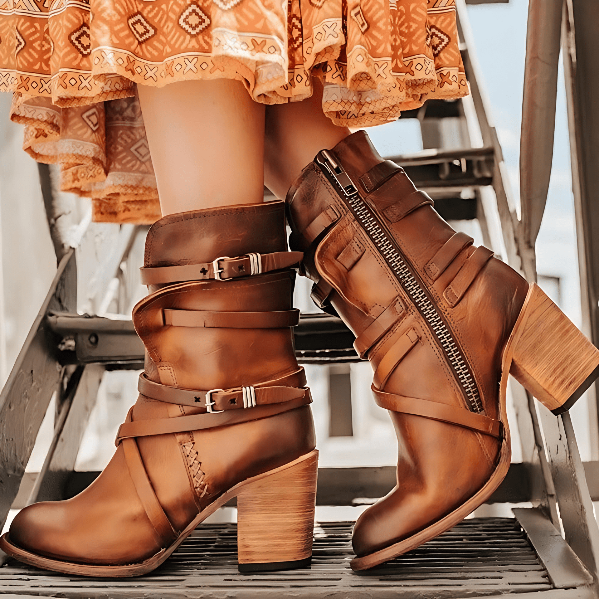 Damen - Stiefeletten - Stützendem Absatz - Eleganter Chic für jeden Anlass