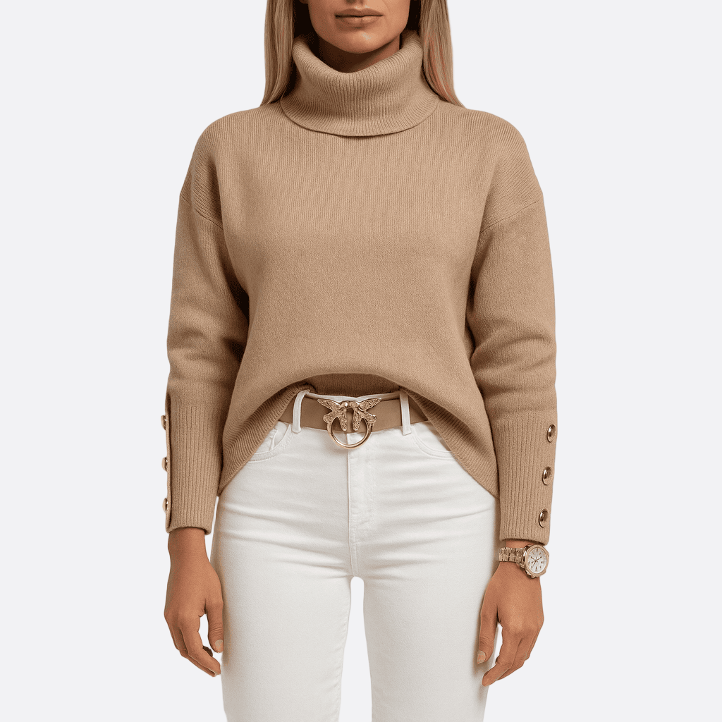 Damen - Strickpullover - Hochwertigem Material - Rollkragenpullover - Stilvoller Komfort - Modische Basics