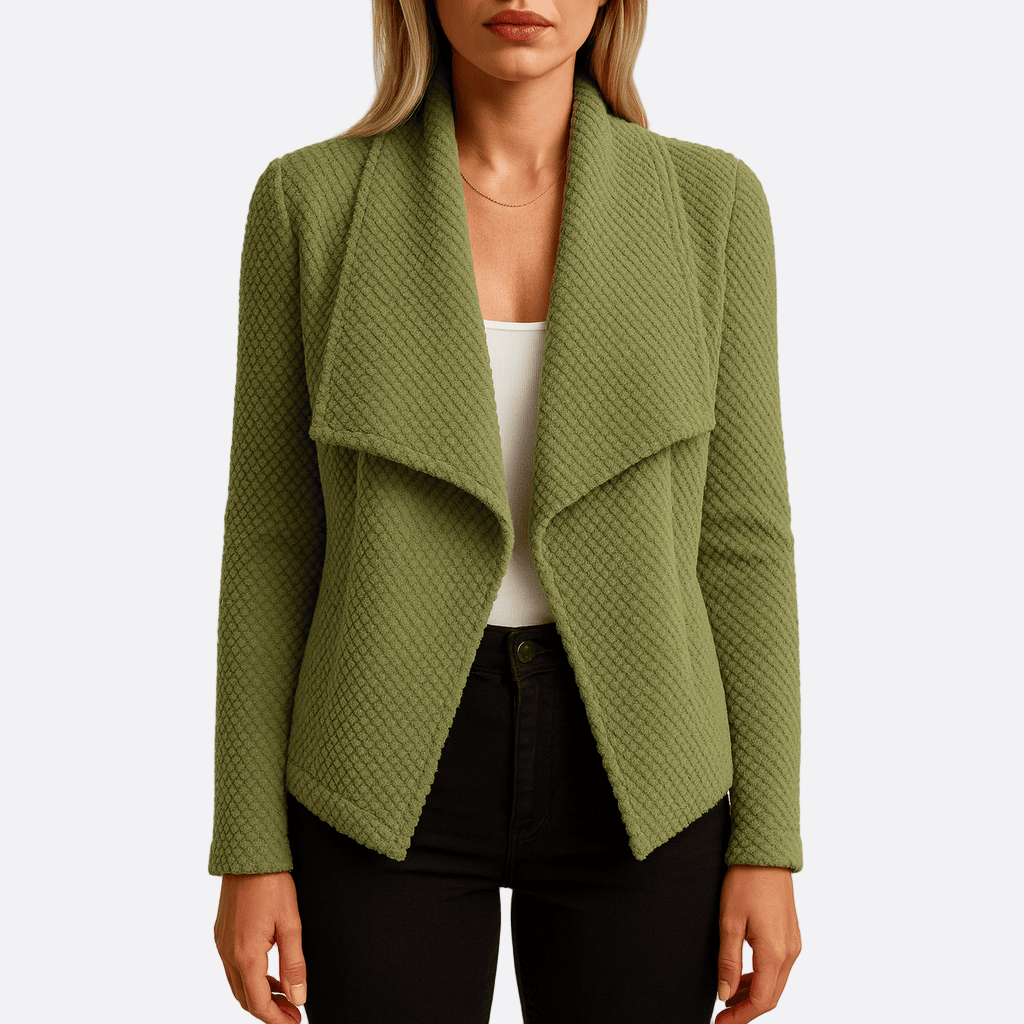 Damen - Strukturierte Strickblazer Jacke - Entspannte Passform - Bequeme und stilvolle Oberbekleidung für jeden Anlass