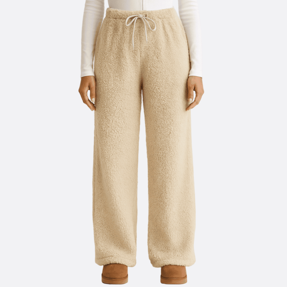 Damen - Teddy Sherpa Hose - Weich und Gemütlich - Kuscheliger Stil für Entspannung