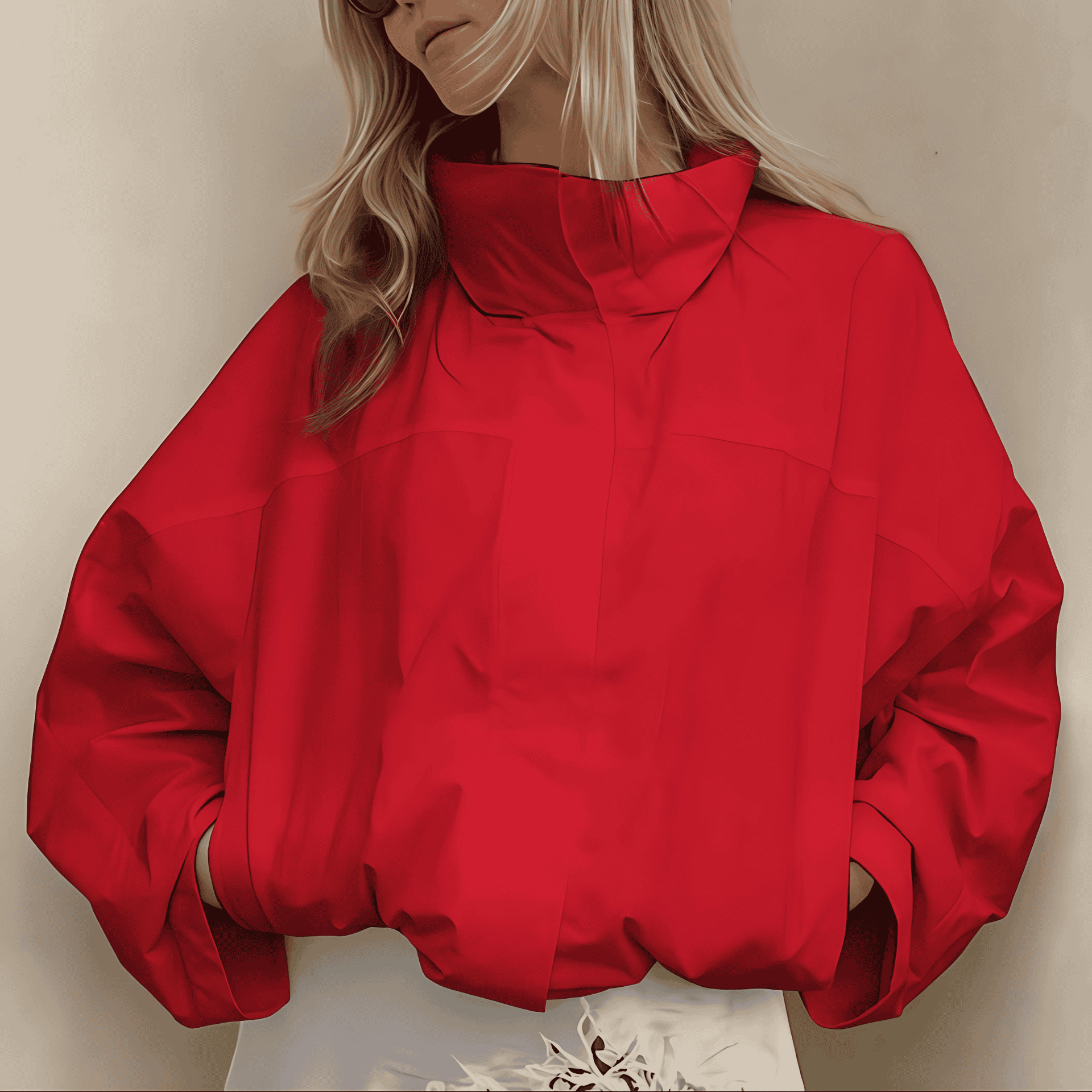 Damen - Übergroße jacke - Hohem Kragen - Bequem & Stilvoll - Perfekt für jeden Anlass