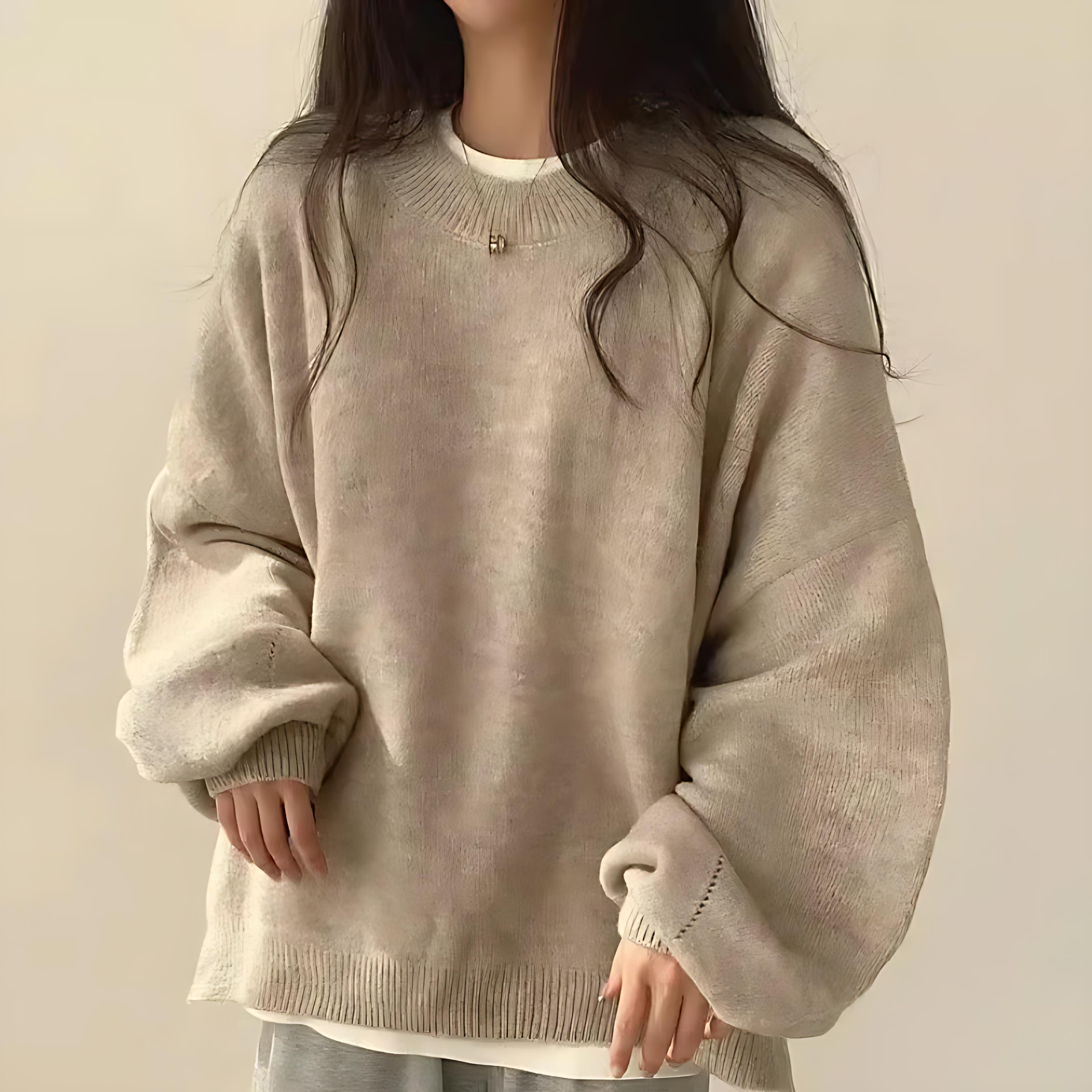 Damen - Übergroßer Pullover - Weicher Strick - Bequeme Mode für jeden Anlass