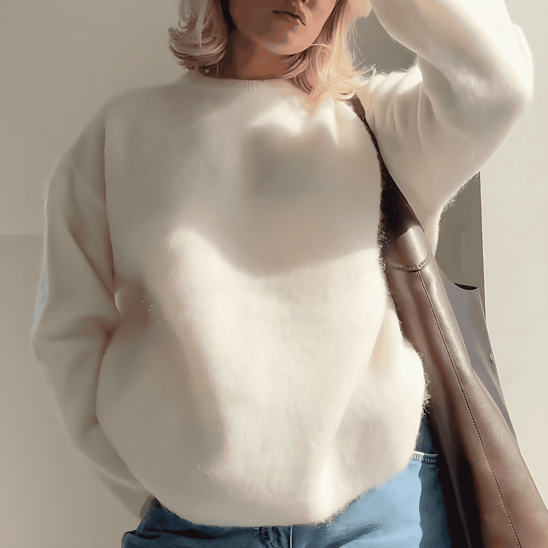 Damen - Winter Pullover - Weich & Entspannt - Rundhalsausschnitt für Gemütliche Tage