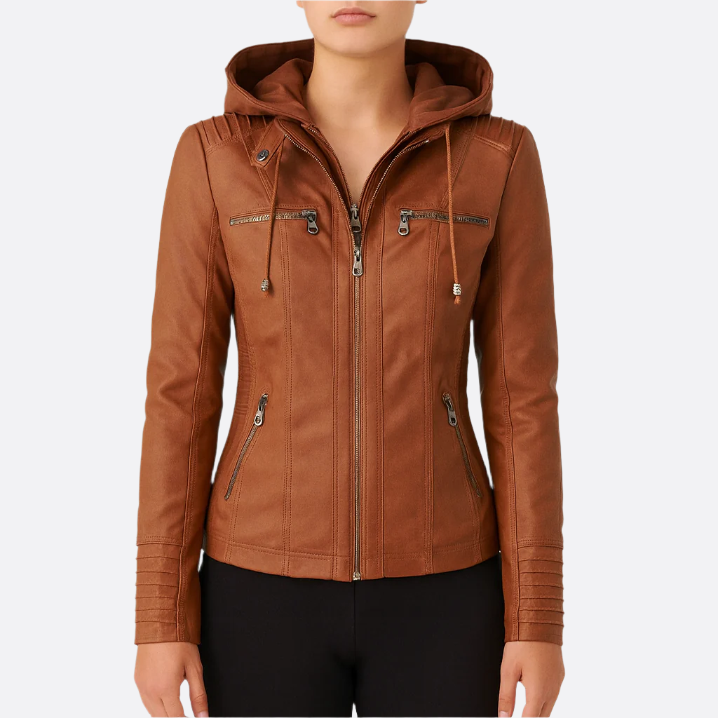 Damen - Leichte Lederjacke - PU Leder - Stilvoll & Komfortabel - Perfekt für Jeden Anlass