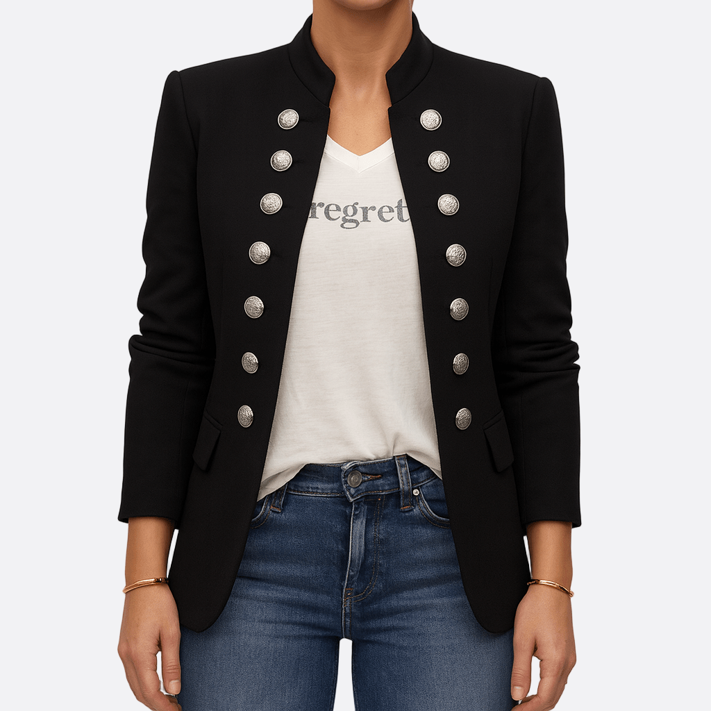 Damen - Maßgeschneiderte Schlanke Passform Jacke - Wollmischung - Eleganter Zweireiher für stilbewusste Frauen