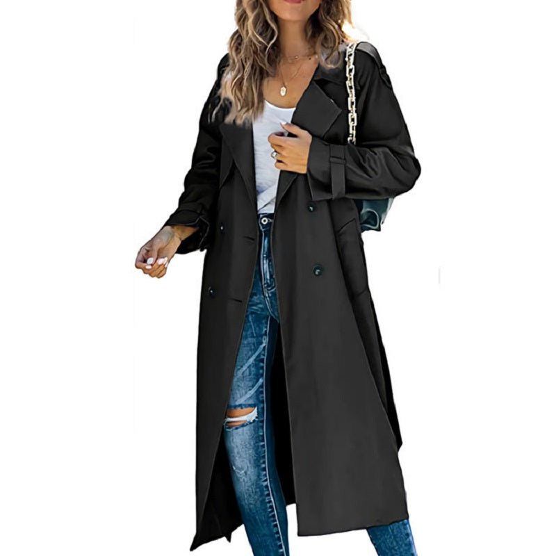 Damen - Trenchcoat - Langer Gürtel-Stil - Eleganter und zeitloser Look für jeden Anlass