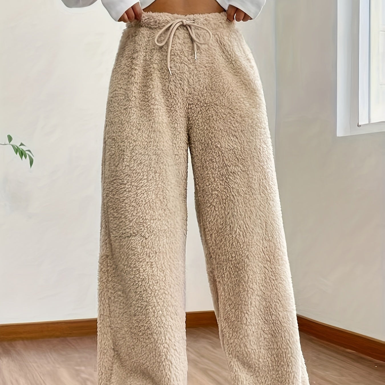 Damen - Teddy Sherpa Hose - Weich und Gemütlich - Kuscheliger Stil für Entspannung