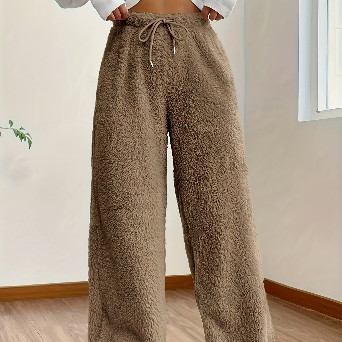 Damen - Teddy Sherpa Hose - Weich und Gemütlich - Kuscheliger Stil für Entspannung